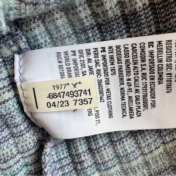 American Eagle AEO Dress Stretch Jersey Knit Ribbed Blue Heathered Comfy Sz L - Picture 10 of 13